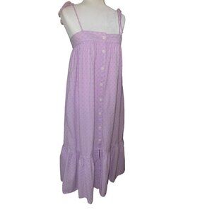 MDS Stripes Lavender Eyelet Maxi Dress with Pockets Size 2 US